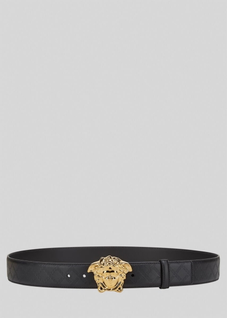 Curea Versace Versace Medusa Embossed Greca Piele Barbati | BLZUAEP-90